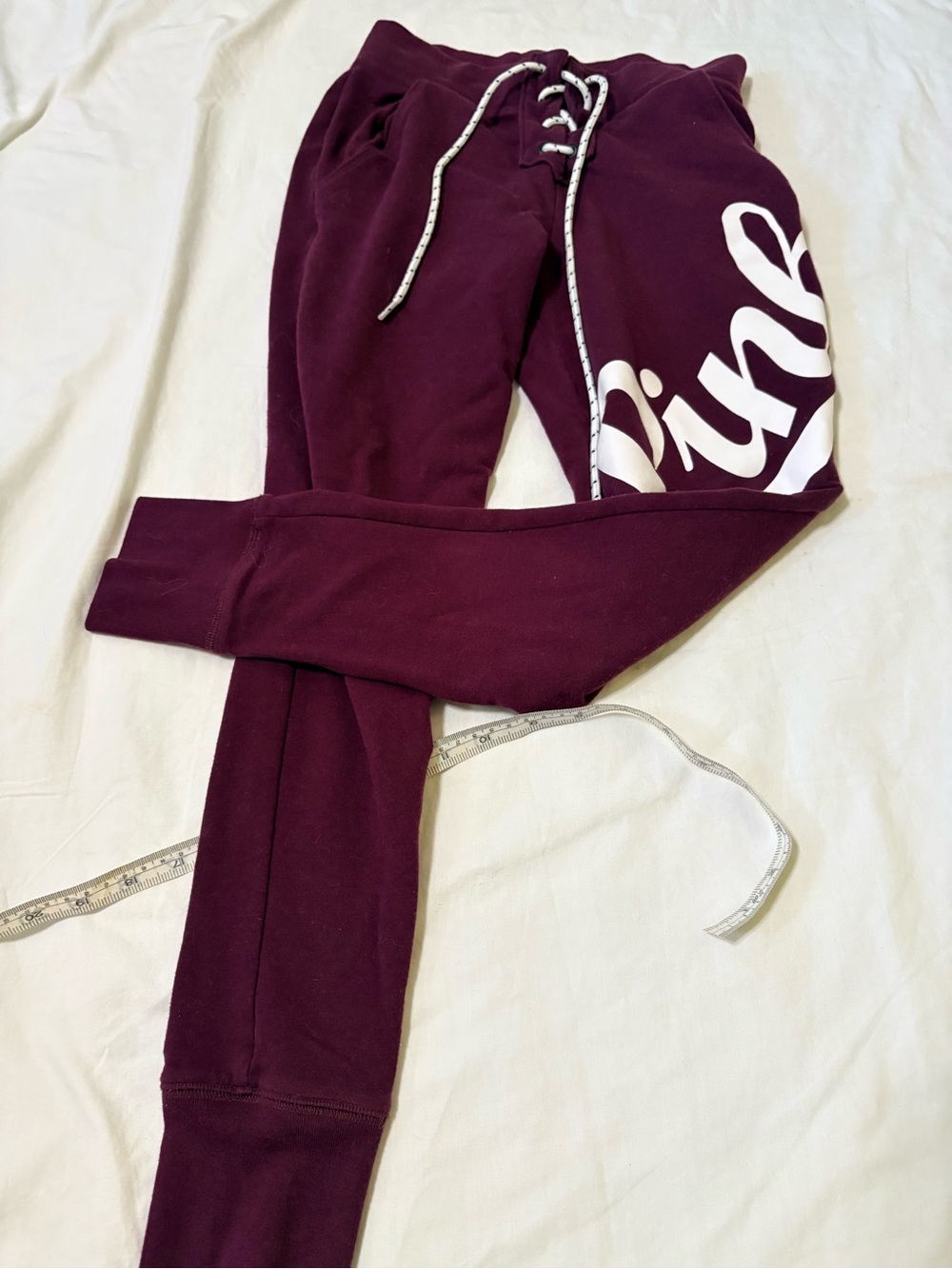 Victoria's Secret Pink Maroon Drawstring Joggers
